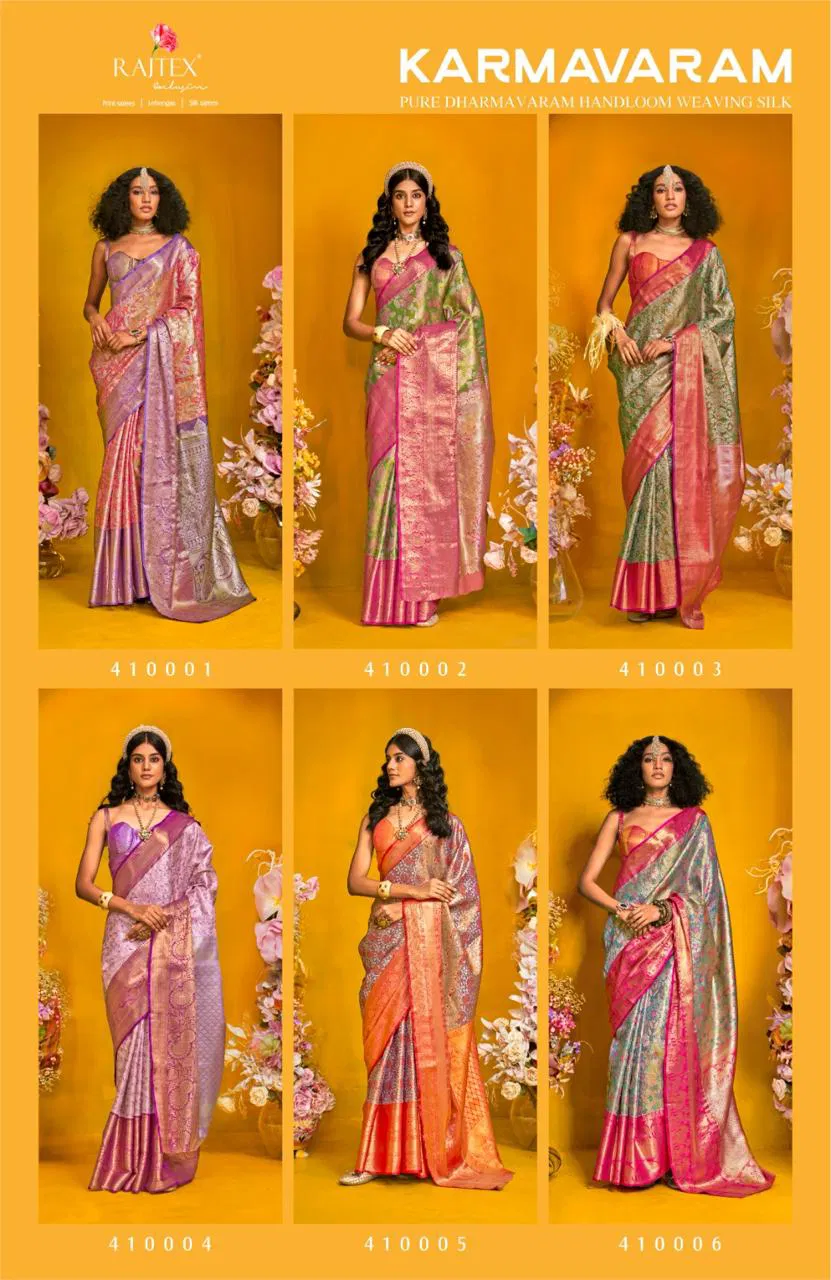 Rajtex Karmavaram Handloom Dharmavaram Silk Weaving Fancy Sarees